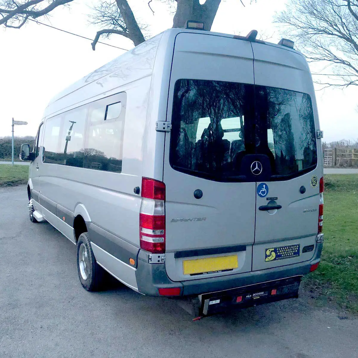 Rear view of accessible van