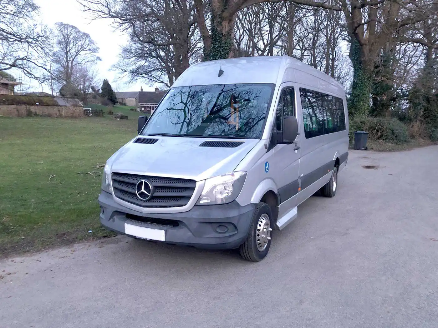 Wheelchair-accessible van hire – front view of modern accessible vehicle